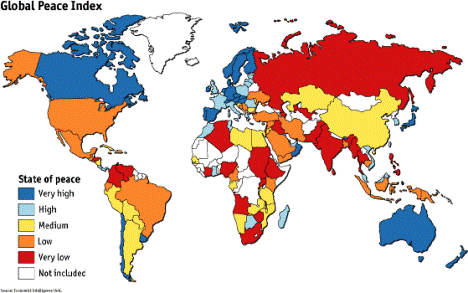 Mapa de seguridad en paises
